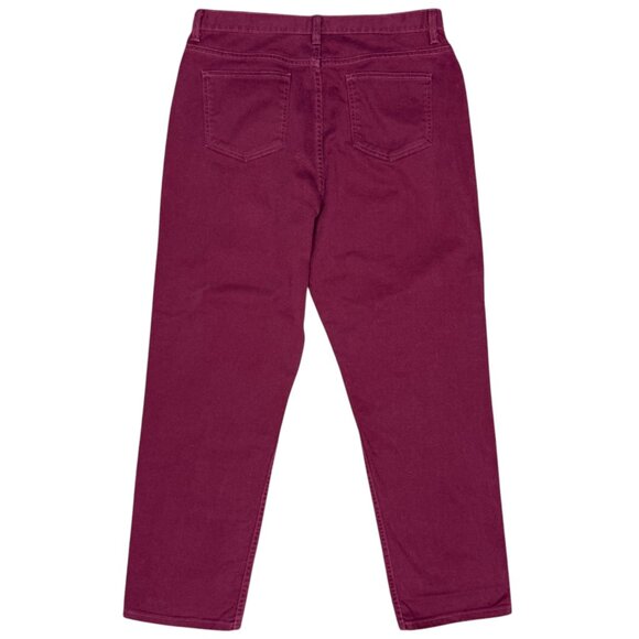 EUC‎ Women's L.L. BEAN Burgundy Denim Straight Leg Jeans | Size 16R - Picture 4 of 7